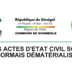 Khombole digitalise ses services : les actes d’état civil désormais accessibles en ligne